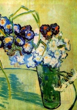 flores obras - Naturaleza muerta Vidrio con claveles Vincent van Gogh Impresionismo Flores